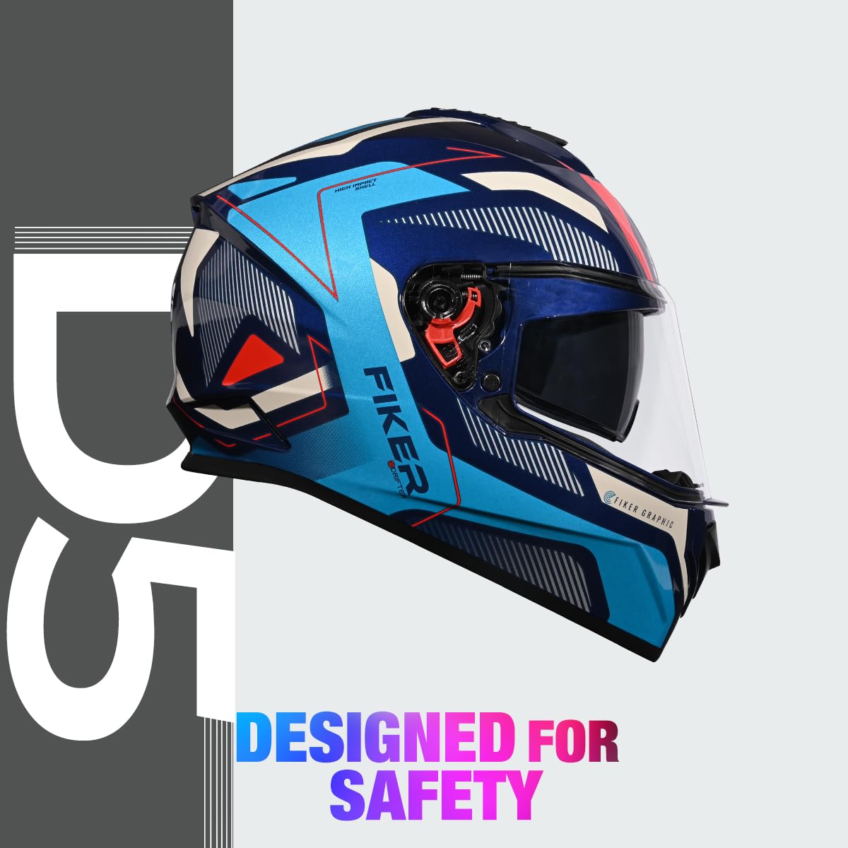STUDDS DRIFTER D5 BLUE BLACK FULL FACE HELMET