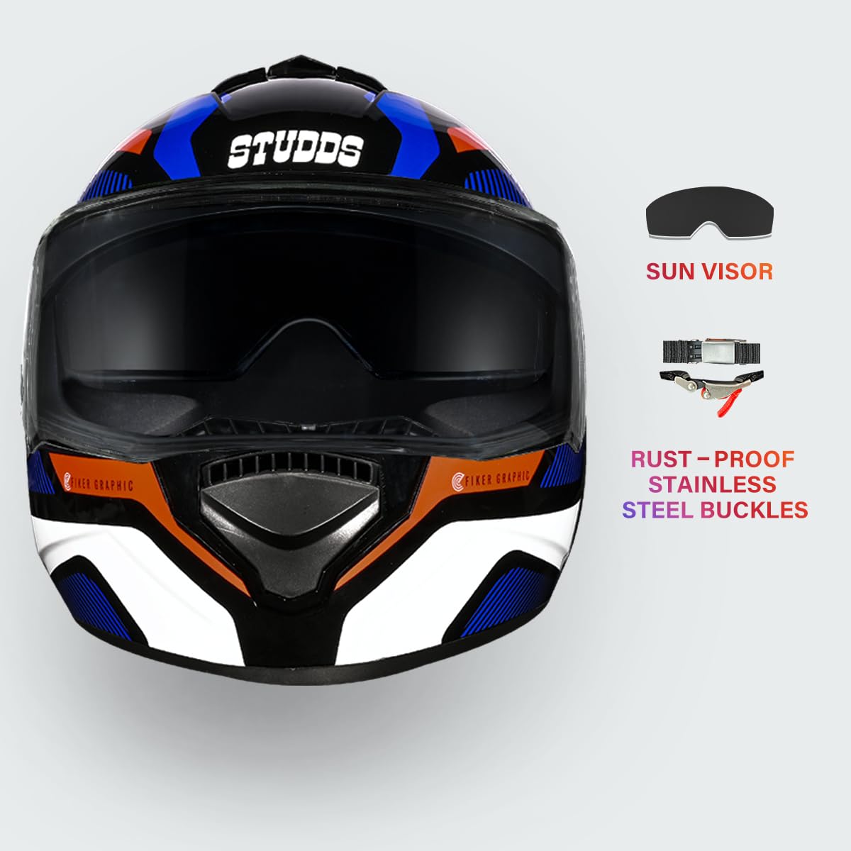 DRIFTER D5 BLACK BLUE FULL FACE HELMET