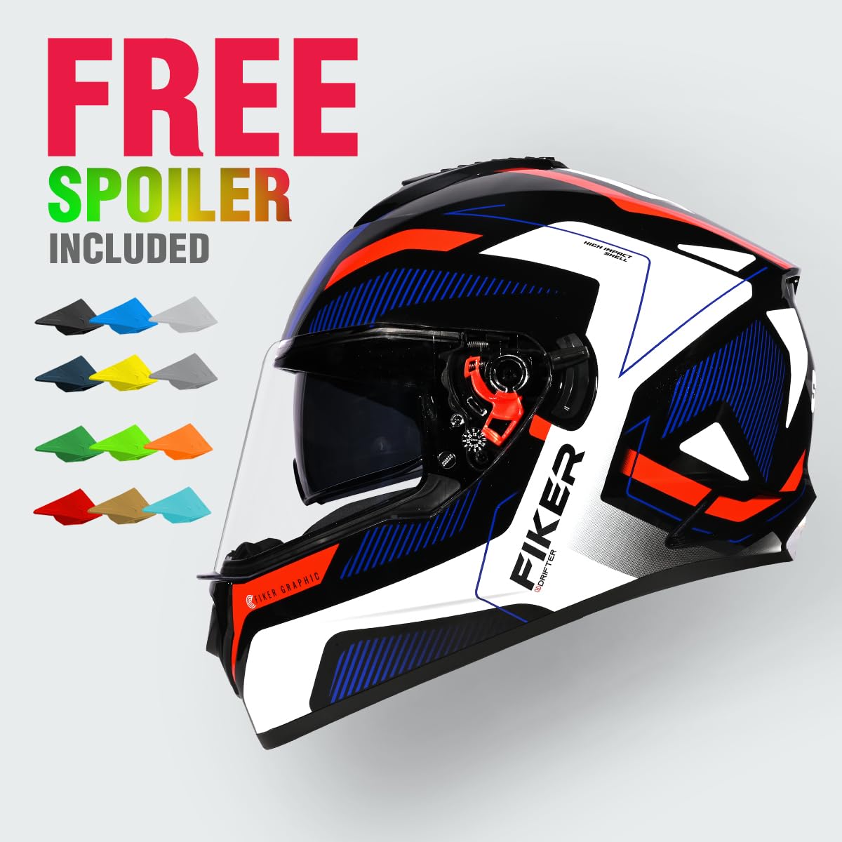 DRIFTER D5 BLACK BLUE FULL FACE HELMET