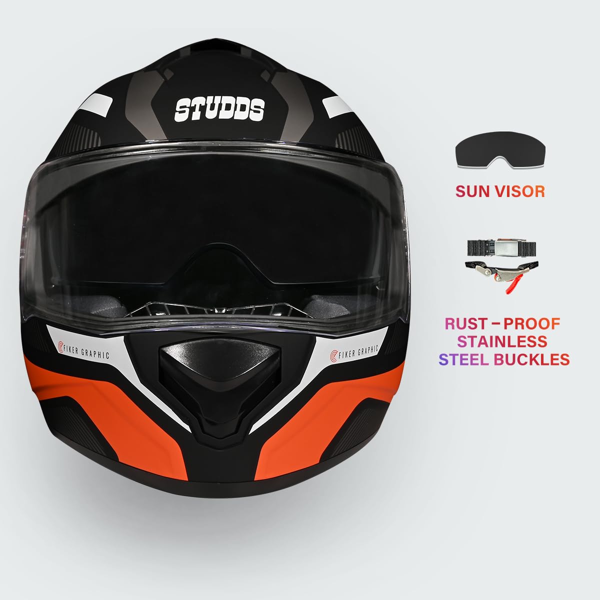 STUDDS DRIFTER D5 BLACK GOLDEN FULL FACE HELMET