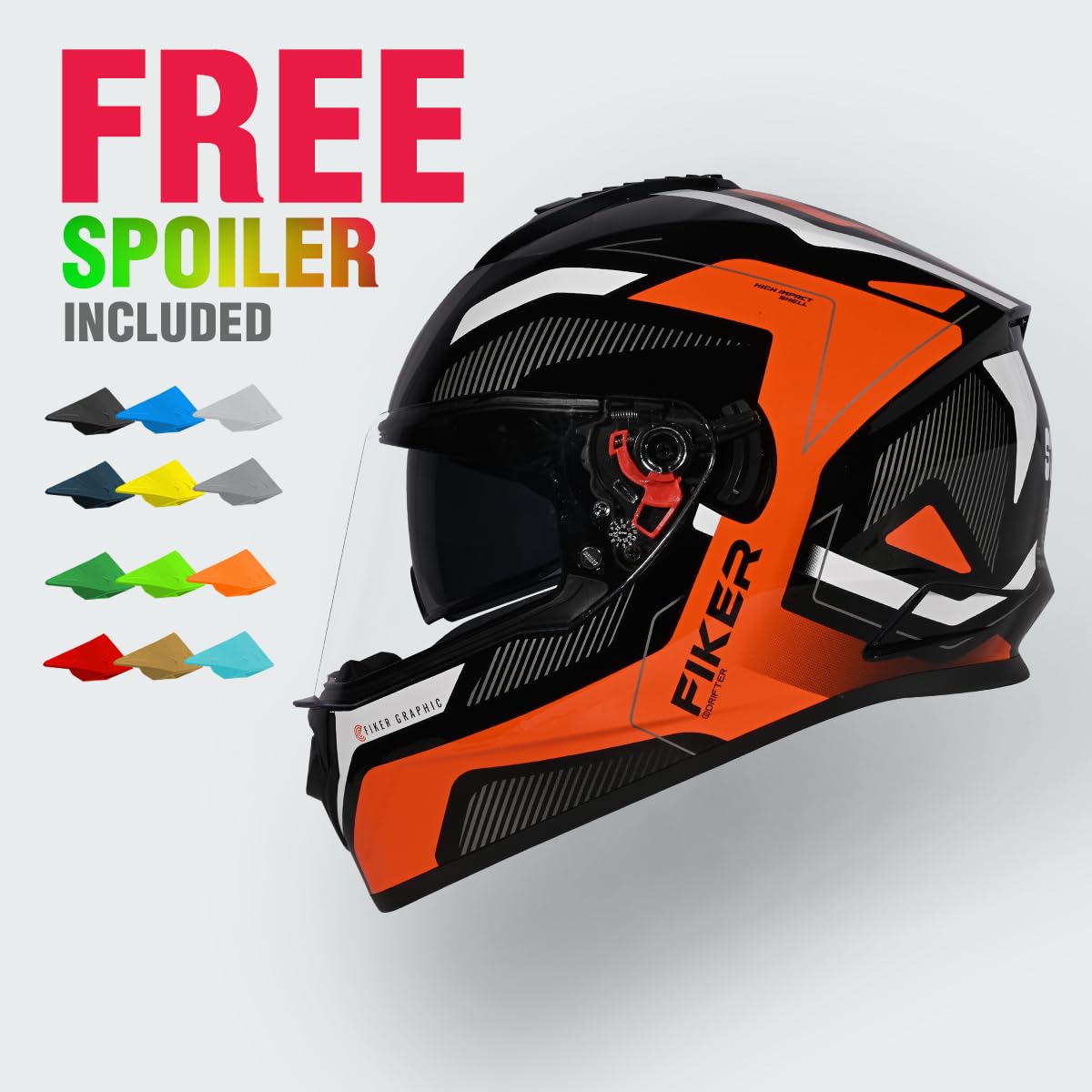 STUDDS DRIFTER D5 BLACK GOLDEN FULL FACE HELMET