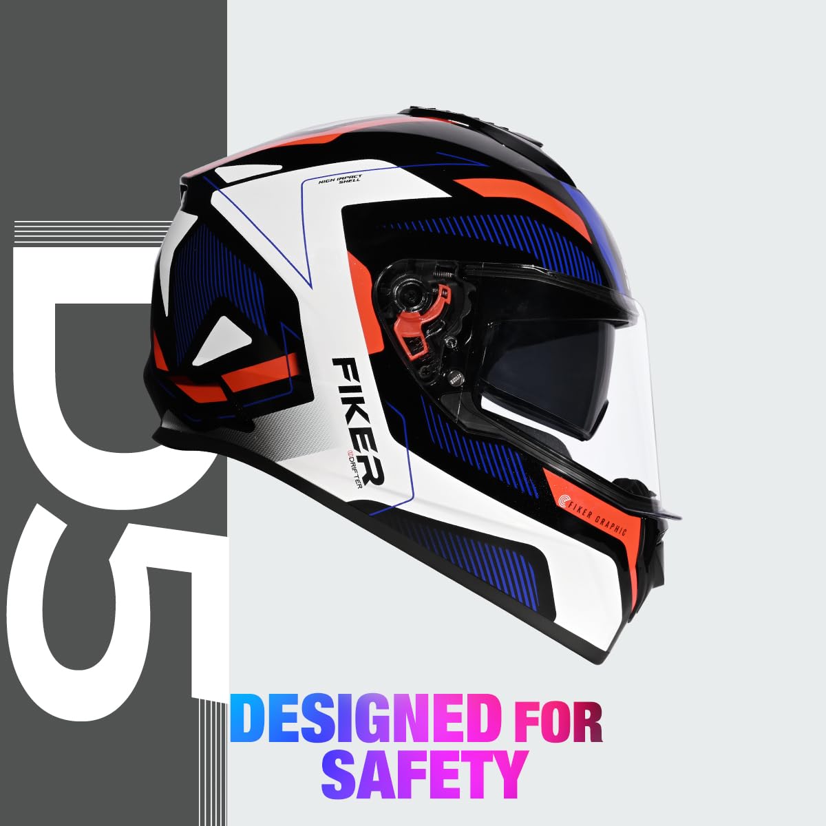 DRIFTER D5 BLACK BLUE FULL FACE HELMET