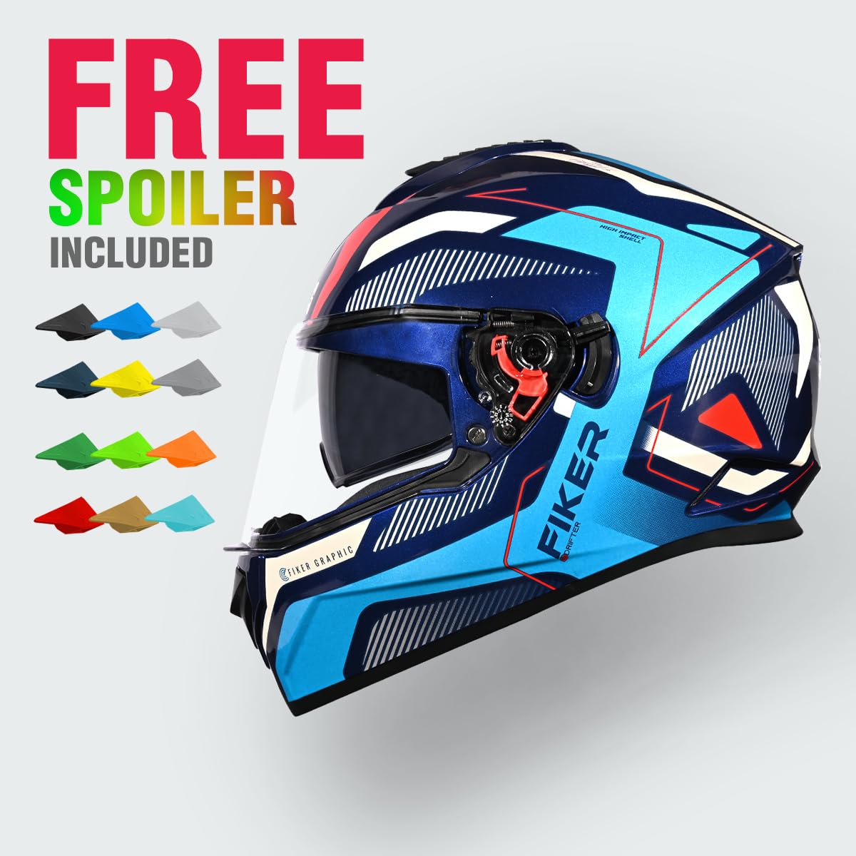 STUDDS DRIFTER D5 BLUE BLACK FULL FACE HELMET