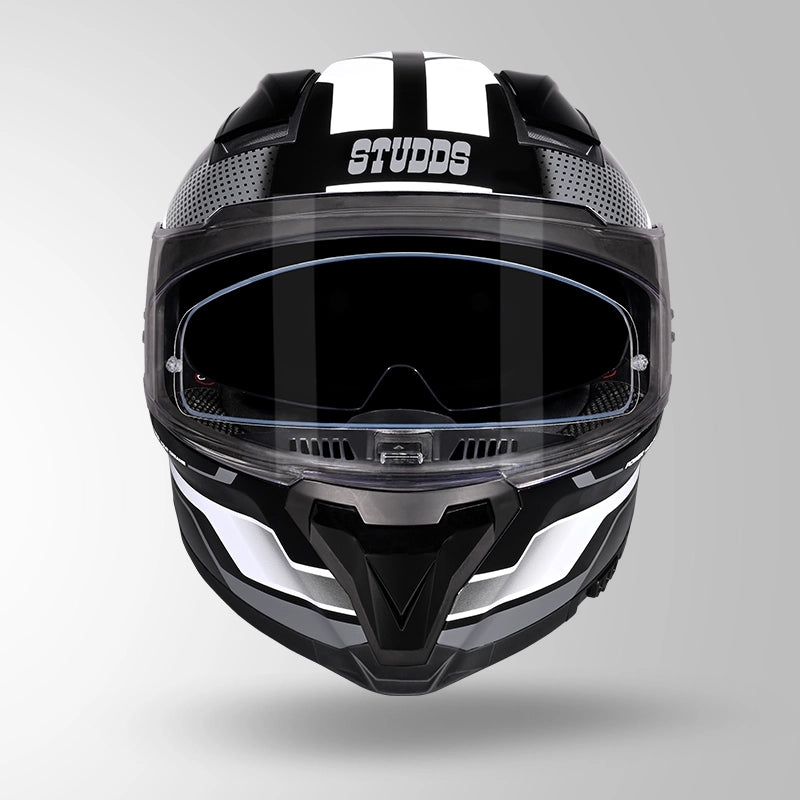 STUDDS HELIOS FULL FACE HELMET BLACK & GREY