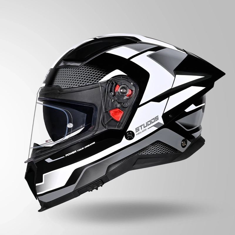 STUDDS HELIOS FULL FACE HELMET BLACK & GREY
