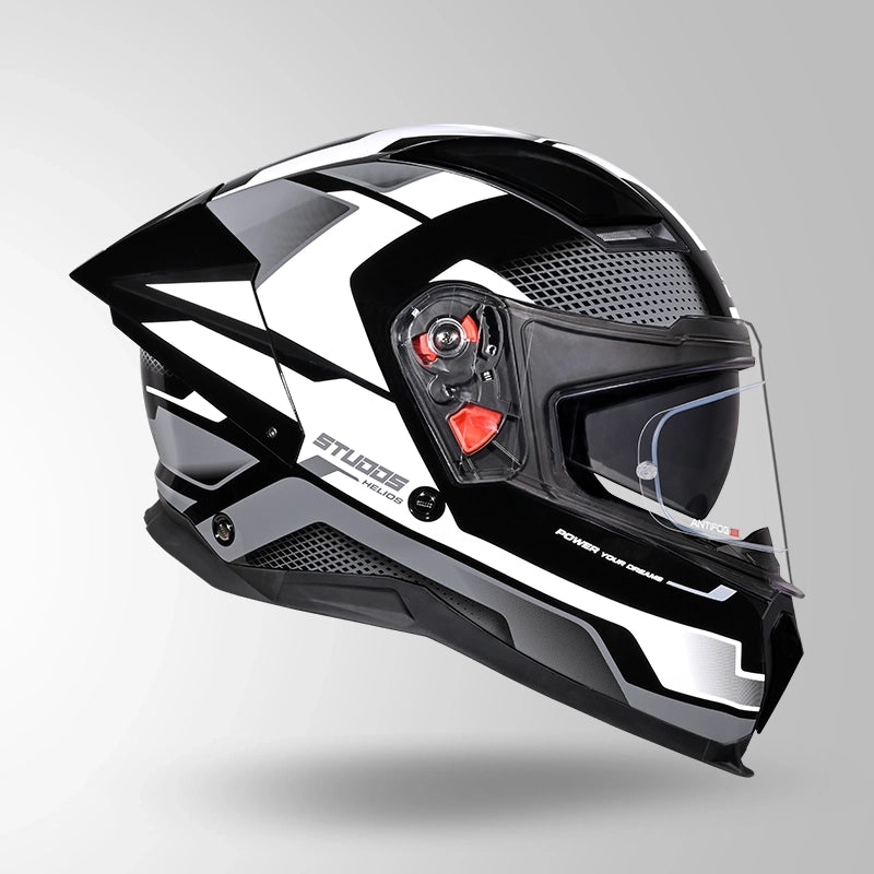 STUDDS HELIOS FULL FACE HELMET BLACK & GREY