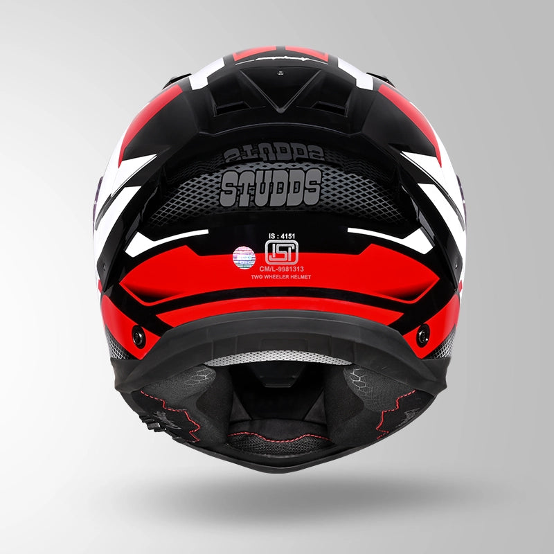 STUDDS HELIOS FULL FACE HELMET BLACK & RED