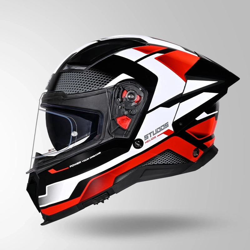 STUDDS HELIOS FULL FACE HELMET BLACK & RED