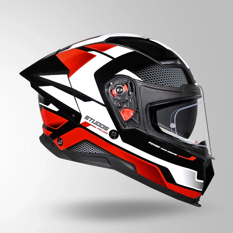 STUDDS HELIOS FULL FACE HELMET BLACK & RED