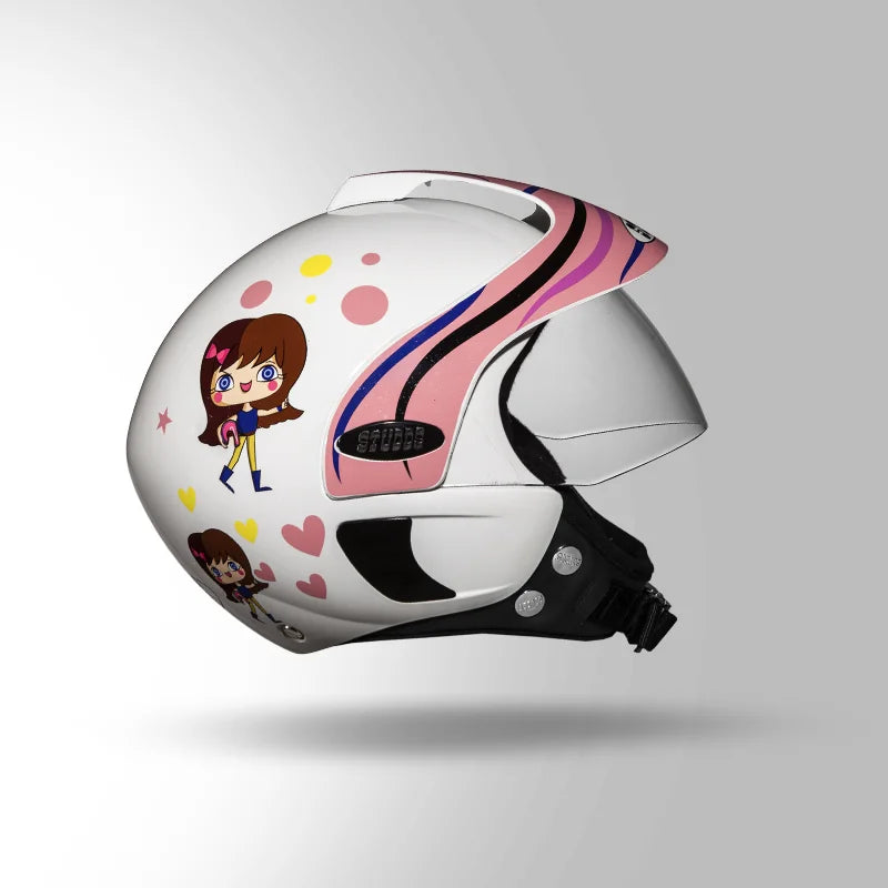 STUDDS KIDS HELMET WHITE & PINK