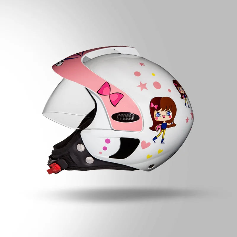 STUDDS KIDS HELMET WHITE & PINK