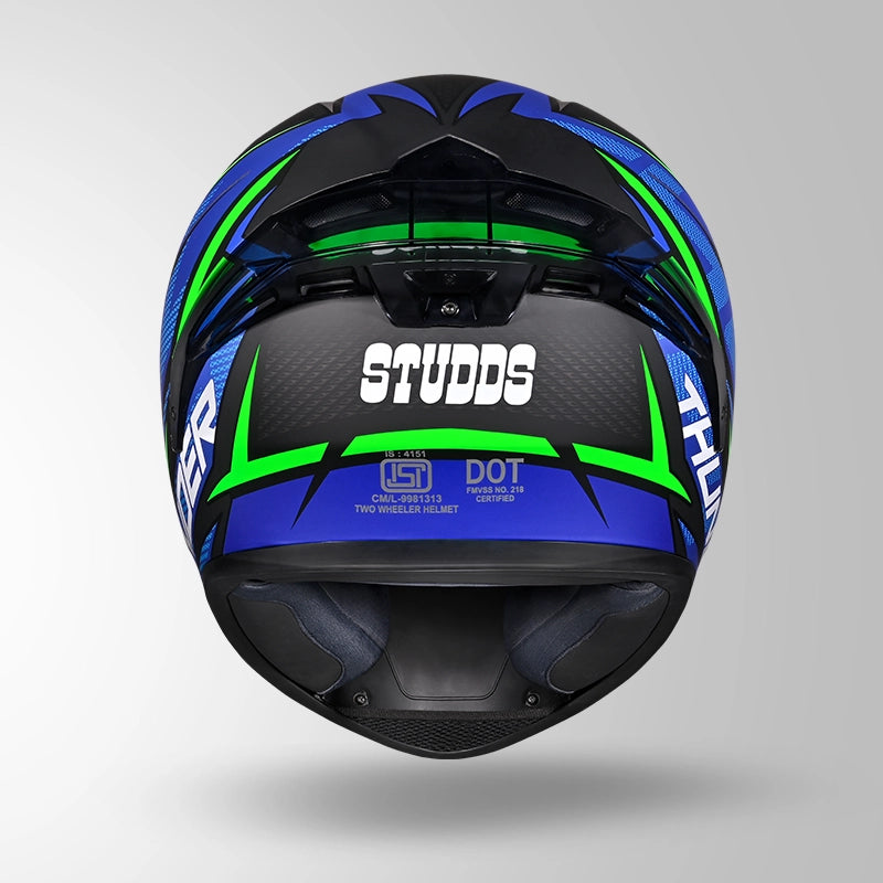 STUDDS THUNDER FULL FACE HELMET BLACK & BLUE