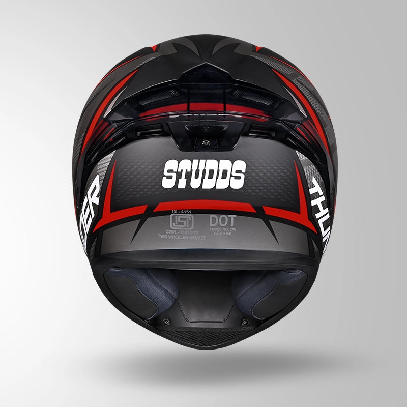STUDDS THUNDER FULL FACE HELMET BLACK GREY & ORANGE