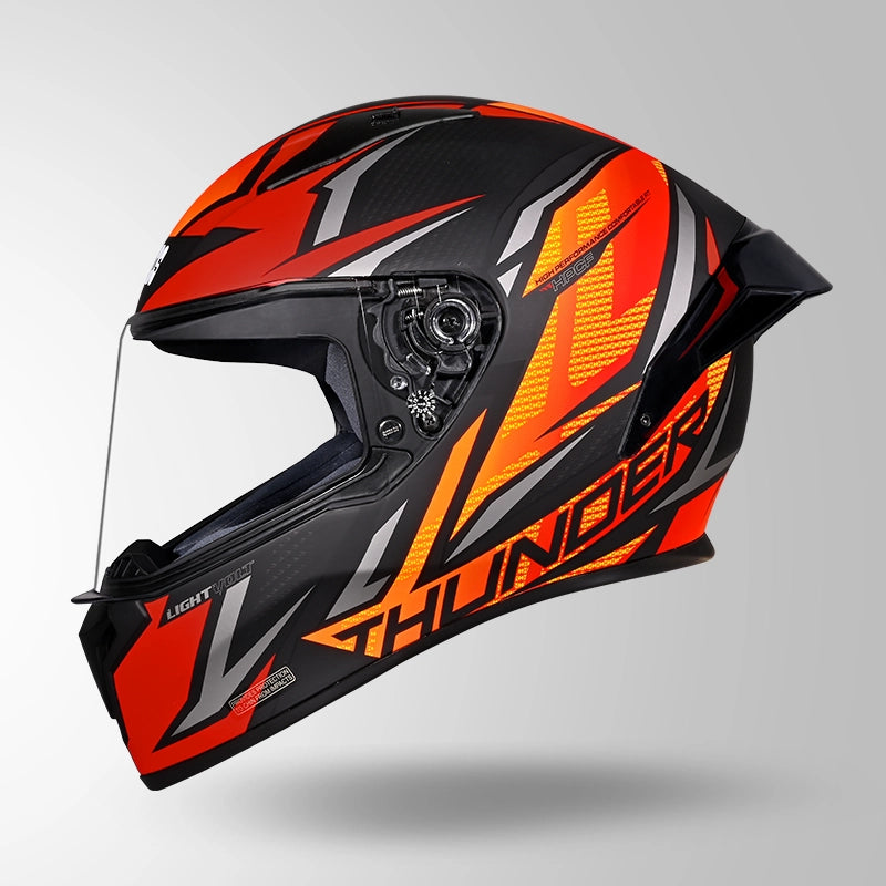 STUDDS THUNDER FULL FACE HELMET GREY & ORANGE