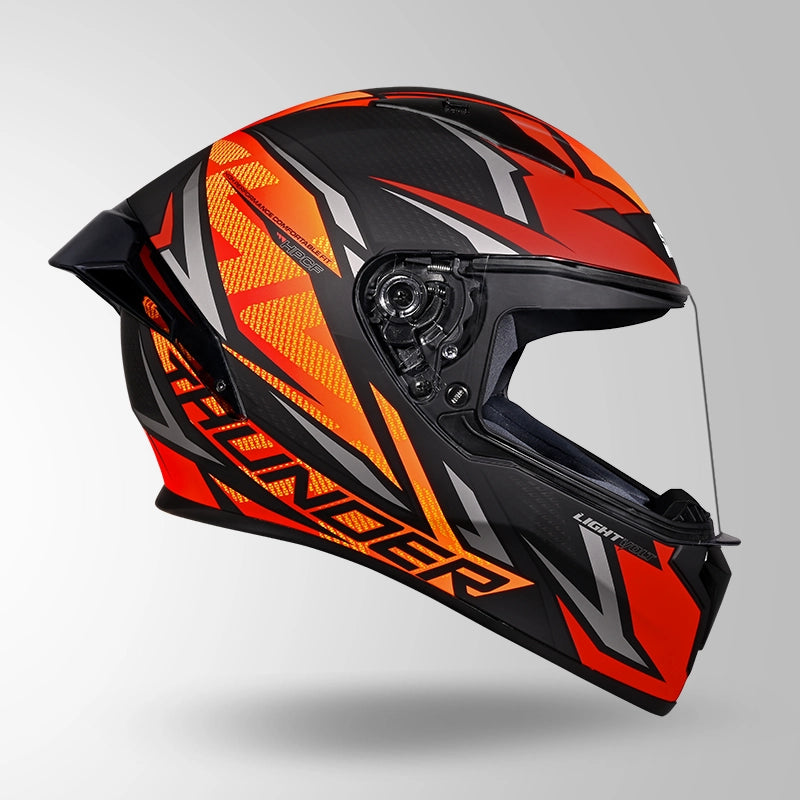STUDDS THUNDER FULL FACE HELMET GREY & ORANGE