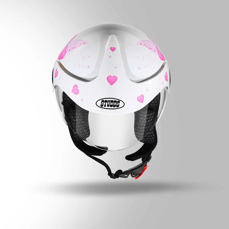 STUDDS KIDS HELMET WHITE & ORANGE