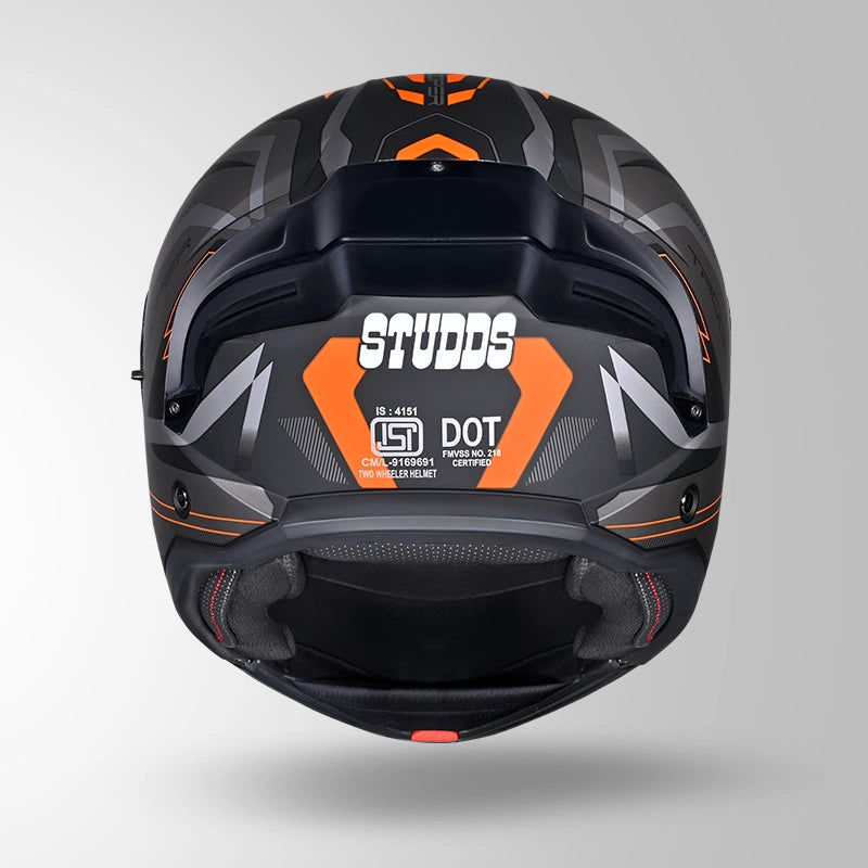 STUDDS TROPPER FLIP UP HELMET BLACK ORANGE