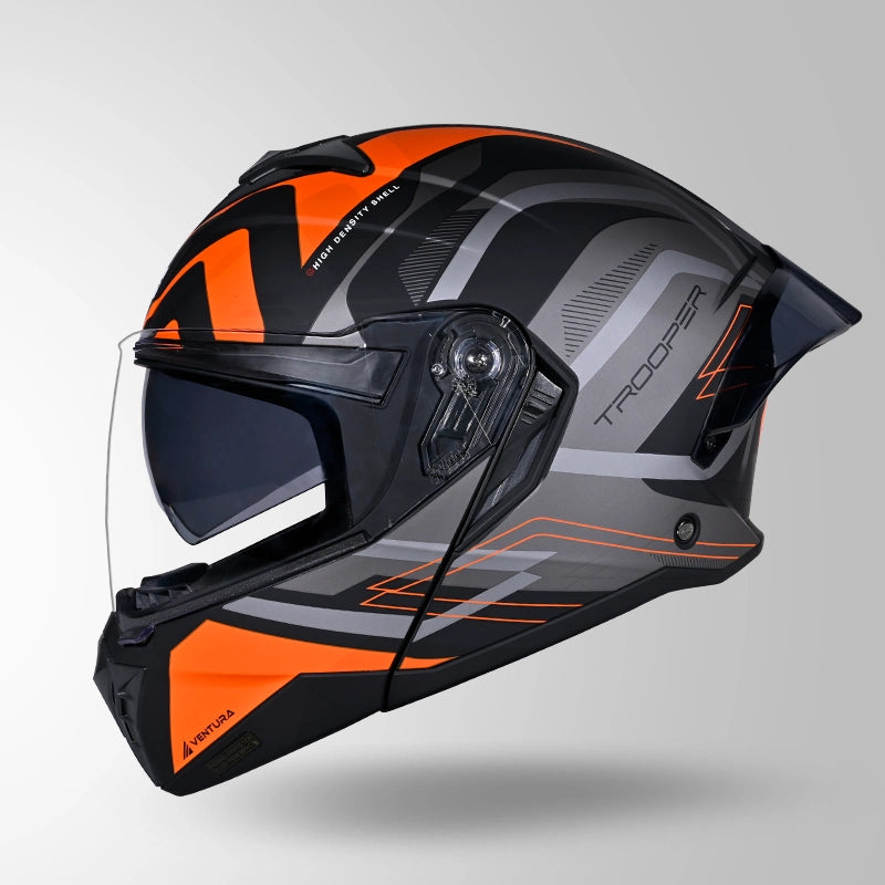 STUDDS TROPPER FLIP UP HELMET BLACK ORANGE