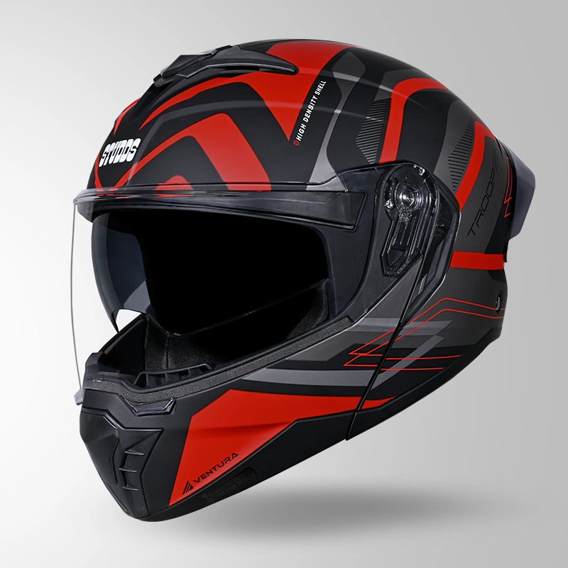 STUDDS TROPPER FLIP UP HELMET BLACK RED