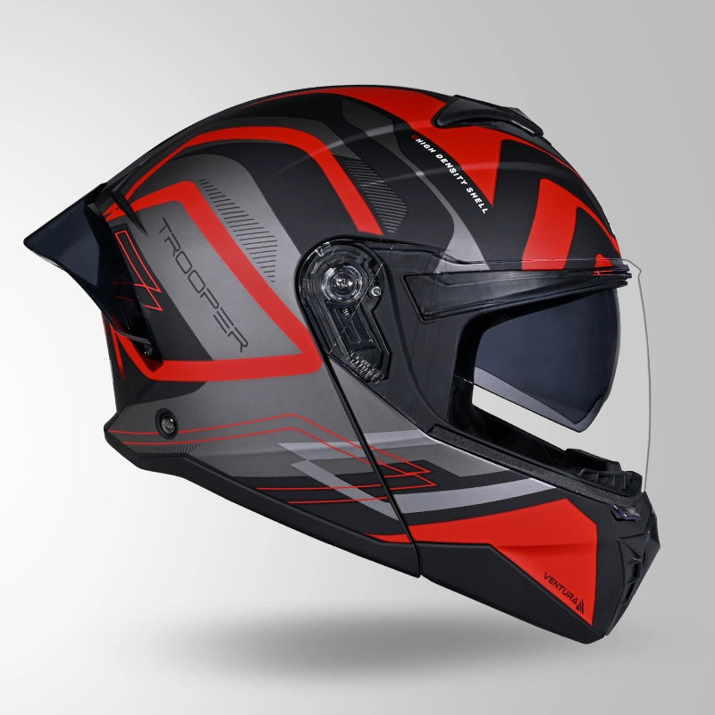STUDDS TROPPER FLIP UP HELMET BLACK RED