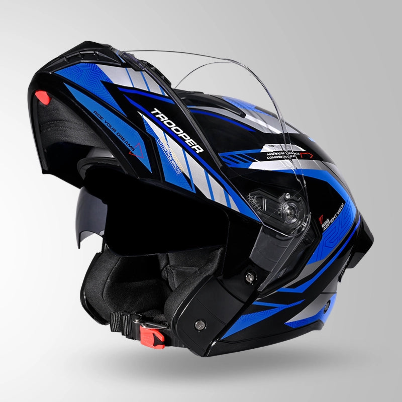 STUDDS TROPPER FLIP UP HELMET BLACK GREY BLUE