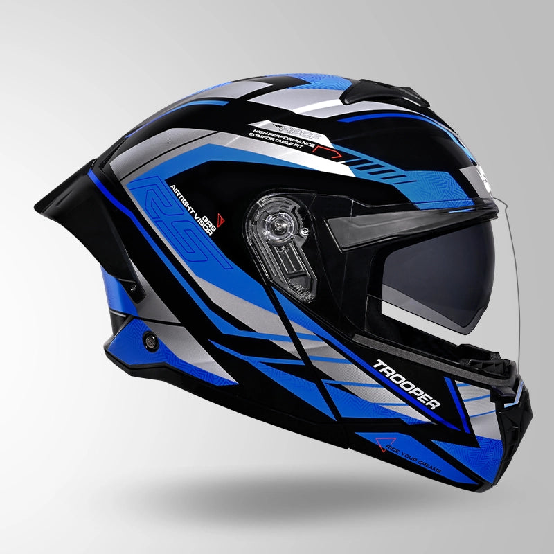 STUDDS TROPPER FLIP UP HELMET BLACK GREY BLUE