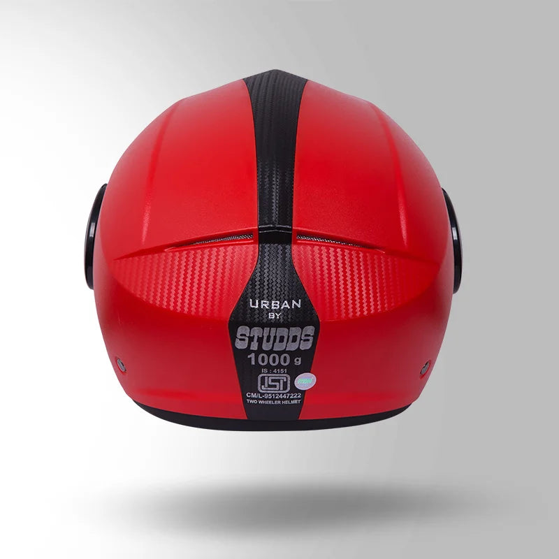 STUDDS URBAN HALF FACE HELMET RED