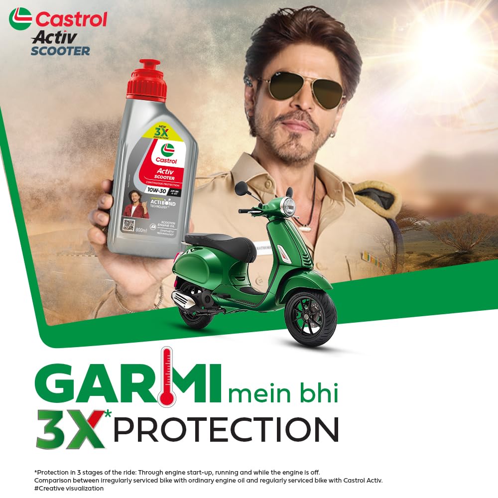 Castrol Activ 10W-30 4-AT Synthetic Engine Oil for Scooter 800 ML &amp; Castrol Gear Oil 80W-90 for Scooter Gears 120 ML Combo Pack