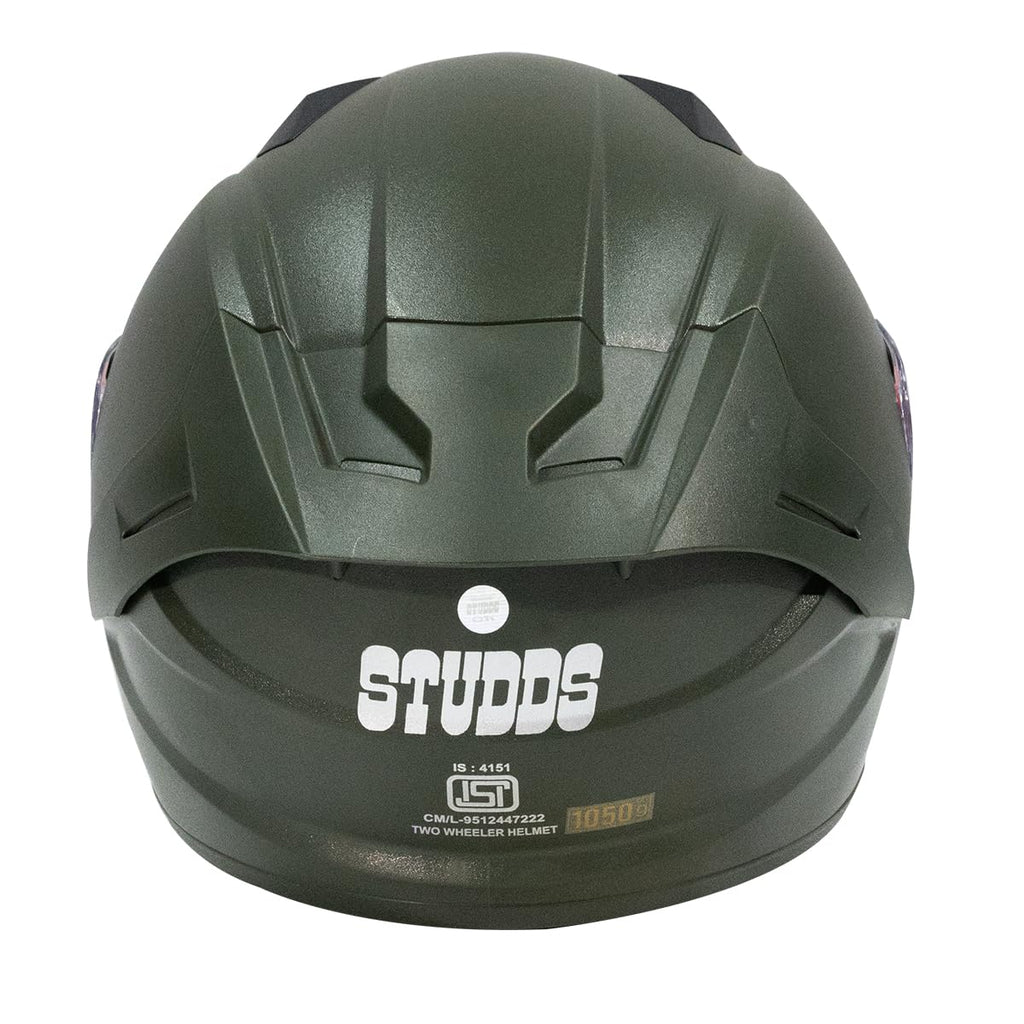 STUDDS RAIDER FULL FACE MILITARY GREEN HELMET