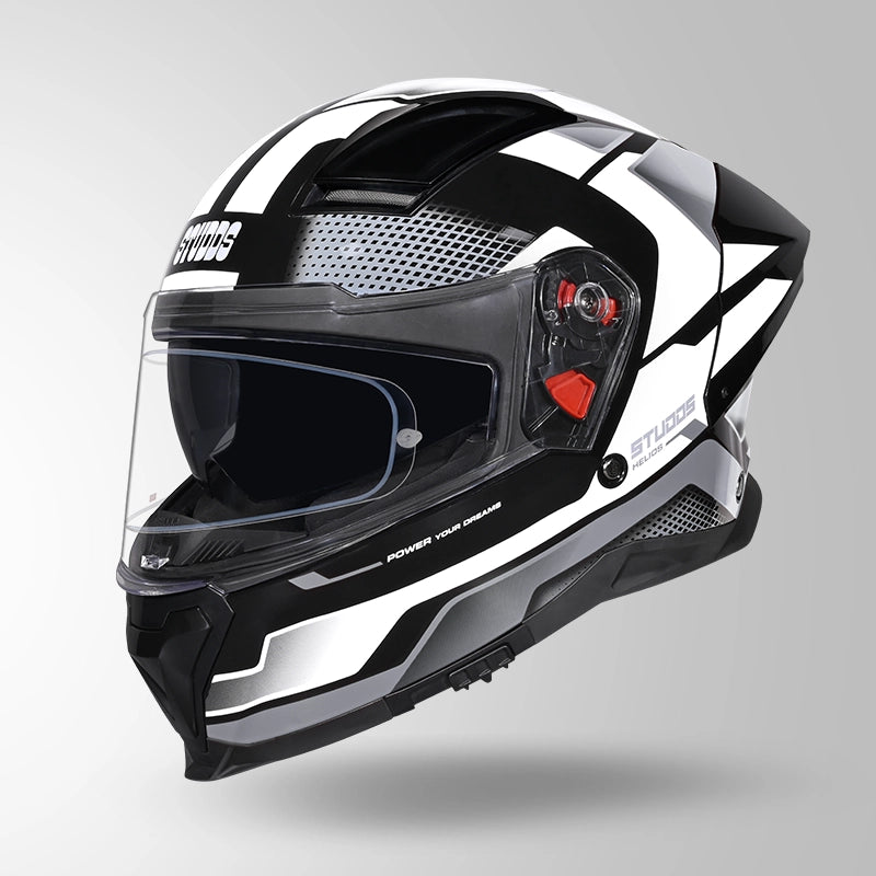 STUDDS HELIOS FULL FACE HELMET BLACK & GREY