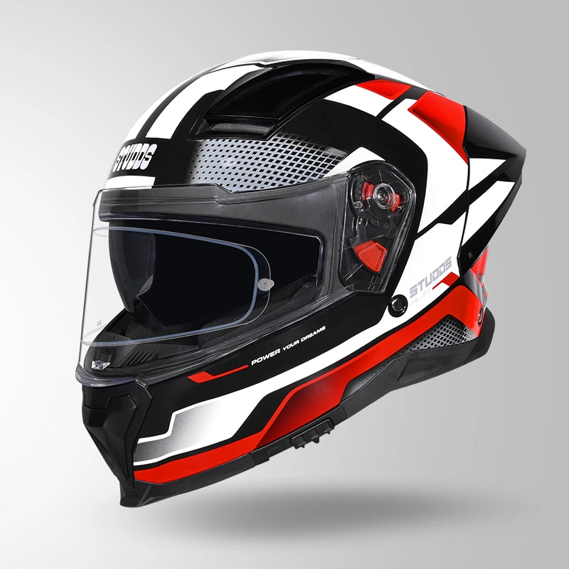 STUDDS HELIOS FULL FACE HELMET BLACK & RED