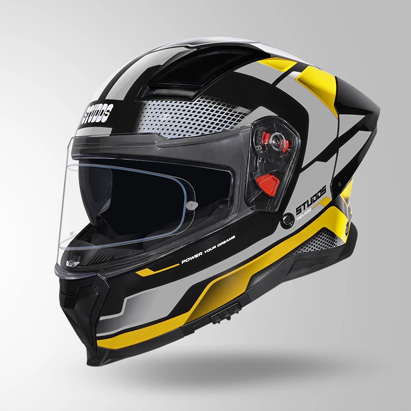 STUDDS HELIOS FULL FACE HELMET BLACK & YELLOW