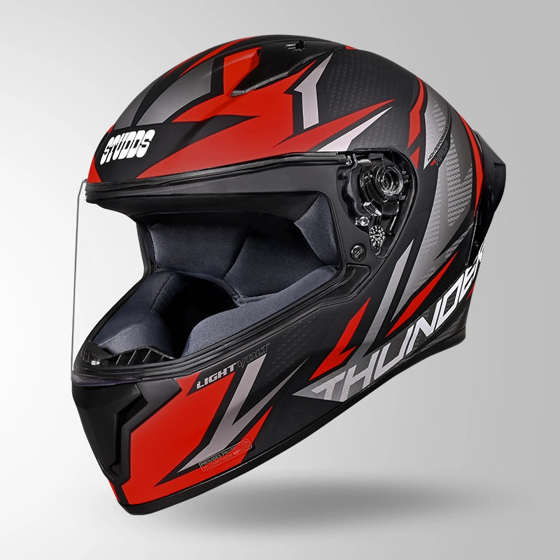 STUDDS THUNDER FULL FACE HELMET BLACK GREY & ORANGE