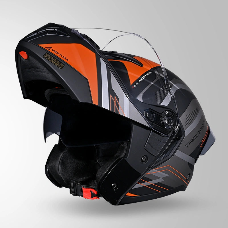 STUDDS TROPPER FLIP UP HELMET BLACK ORANGE