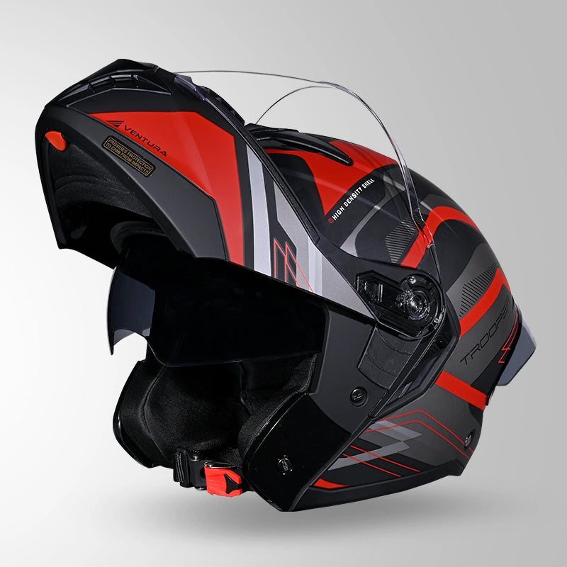 STUDDS TROPPER FLIP UP HELMET BLACK RED