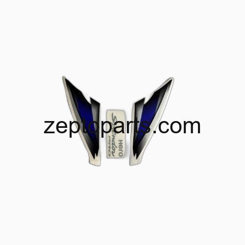 Stckr H.L.Firing Hero Splendor Pro [Blk Tank-Blue] -UNJ1204